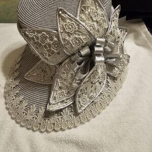 Elegant Silver Lace Women's Hat
